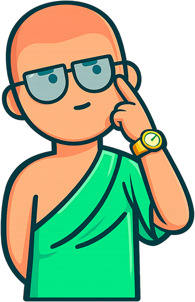 El Gurú señalando un reloj
